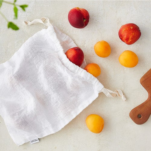 web lidenskabelig Lækker Stofpose med snor - Genanvendelig madpose i hør og bomuld